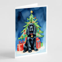 Load image into Gallery viewer, Black Cocker Spaniel Christmas Reindeer Greeting Cards - Blank Note Cards – 8-Pack of Artist-Designed Cards with Envelopes