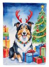 Load image into Gallery viewer, Collie Christmas Reindeer House Flag