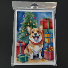 Load image into Gallery viewer, Corgi Christmas Reindeer Greeting Cards - Blank Note Cards – 8-Pack of Artist-Designed Cards with Envelopes