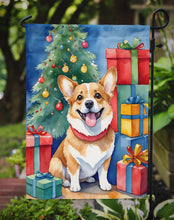 Load image into Gallery viewer, Corgi Christmas Garden Flag – Dog in Reindeer Antlers with Tree &amp; Gifts