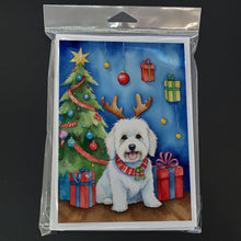 Load image into Gallery viewer, Coton de Tulear Christmas Reindeer Greeting Cards - Blank Note Cards – 8-Pack of Artist-Designed Cards with Envelopes