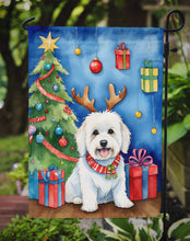 Load image into Gallery viewer, Coton de Tulear Christmas Garden Flag – Dog in Reindeer Antlers with Tree &amp; Gifts
