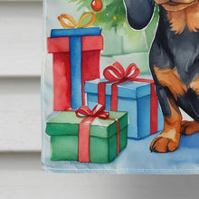 Load image into Gallery viewer, Black and Tan Dachshund Christmas Reindeer House Flag