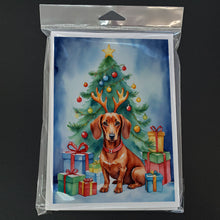 Load image into Gallery viewer, Dachshund Christmas Reindeer Greeting Cards - Blank Note Cards – 8-Pack of Artist-Designed Cards with Envelopes
