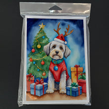Load image into Gallery viewer, Dandie Dinmont Terrier Christmas Reindeer Greeting Cards - Blank Note Cards – 8-Pack of Artist-Designed Cards with Envelopes