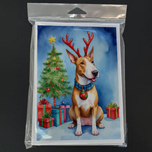 Load image into Gallery viewer, Bull Terrier Christmas Reindeer Greeting Cards - Blank Note Cards – 8-Pack of Artist-Designed Cards with Envelopes
