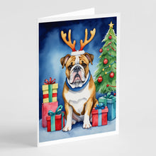 Load image into Gallery viewer, English Bulldog Christmas Reindeer Greeting Cards - Blank Note Cards – 8-Pack of Artist-Designed Cards with Envelopes