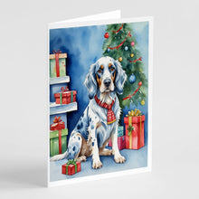 Load image into Gallery viewer, English Setter Christmas Reindeer Greeting Cards - Blank Note Cards – 8-Pack of Artist-Designed Cards with Envelopes