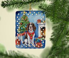 Load image into Gallery viewer, English Springer Spaniel Christmas Reindeer Porcelain Ornament