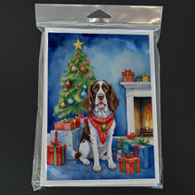 Load image into Gallery viewer, English Springer Spaniel Christmas Reindeer Greeting Cards - Blank Note Cards – 8-Pack of Artist-Designed Cards with Envelopes