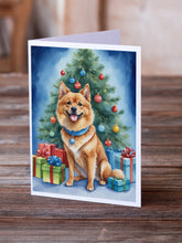 Load image into Gallery viewer, Finnish Spitz Christmas Reindeer Greeting Cards - Blank Note Cards – 8-Pack of Artist-Designed Cards with Envelopes