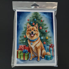Load image into Gallery viewer, Finnish Spitz Christmas Reindeer Greeting Cards - Blank Note Cards – 8-Pack of Artist-Designed Cards with Envelopes