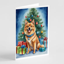Load image into Gallery viewer, Finnish Spitz Christmas Reindeer Greeting Cards - Blank Note Cards – 8-Pack of Artist-Designed Cards with Envelopes