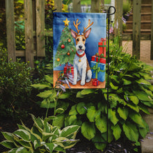 Load image into Gallery viewer, Fox Terrier Christmas Garden Flag – Dog in Reindeer Antlers with Tree &amp; Gifts