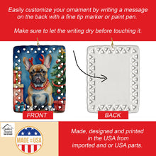 Load image into Gallery viewer, French Bulldog Christmas Reindeer Porcelain Ornament