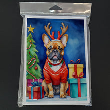 Load image into Gallery viewer, French Bulldog Christmas Reindeer Greeting Cards - Blank Note Cards – 8-Pack of Artist-Designed Cards with Envelopes