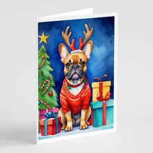 Load image into Gallery viewer, French Bulldog Christmas Reindeer Greeting Cards - Blank Note Cards – 8-Pack of Artist-Designed Cards with Envelopes