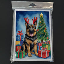 Load image into Gallery viewer, German Shepherd Christmas Reindeer Greeting Cards - Blank Note Cards – 8-Pack of Artist-Designed Cards with Envelopes