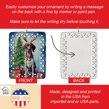 Load image into Gallery viewer, German Shorthaired Pointer Christmas Reindeer Porcelain Ornament