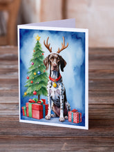 Load image into Gallery viewer, German Shorthaired Pointer Christmas Reindeer Greeting Cards - Blank Note Cards – 8-Pack of Artist-Designed Cards with Envelopes