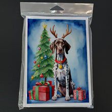 Load image into Gallery viewer, German Shorthaired Pointer Christmas Reindeer Greeting Cards - Blank Note Cards – 8-Pack of Artist-Designed Cards with Envelopes