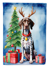 Load image into Gallery viewer, German Shorthaired Pointer Christmas Garden Flag – Dog in Reindeer Antlers with Tree &amp; Gifts