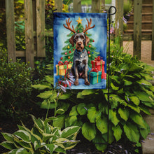 Load image into Gallery viewer, German Wirehaired Pointer Christmas Garden Flag – Dog in Reindeer Antlers with Tree &amp; Gifts