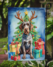Load image into Gallery viewer, German Wirehaired Pointer Christmas Garden Flag – Dog in Reindeer Antlers with Tree &amp; Gifts