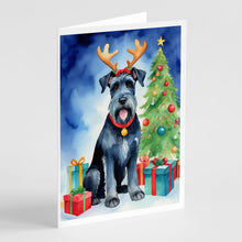Load image into Gallery viewer, Giant Schnauzer Pointer Christmas Reindeer Greeting Cards - Blank Note Cards – 8-Pack of Artist-Designed Cards with Envelopes