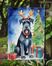 Load image into Gallery viewer, Giant Schnauzer Pointer Christmas Garden Flag – Dog in Reindeer Antlers with Tree &amp; Gifts