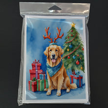 Load image into Gallery viewer, Golden Retriever Christmas Reindeer Greeting Cards - Blank Note Cards – 8-Pack of Artist-Designed Cards with Envelopes
