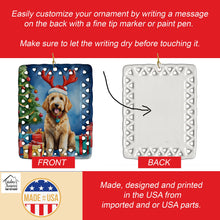 Load image into Gallery viewer, Goldendoodle Christmas Reindeer Porcelain Ornament