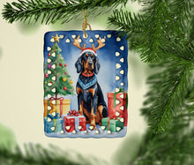 Load image into Gallery viewer, Gordon Setter Christmas Reindeer Porcelain Ornament