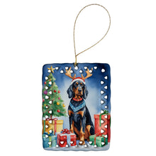 Load image into Gallery viewer, Gordon Setter Christmas Reindeer Porcelain Ornament