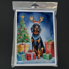 Load image into Gallery viewer, Gordon Setter Christmas Reindeer Greeting Cards - Blank Note Cards – 8-Pack of Artist-Designed Cards with Envelopes