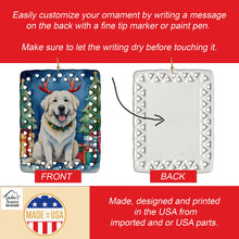 Load image into Gallery viewer, Great Pyrenees Christmas Reindeer Porcelain Ornament