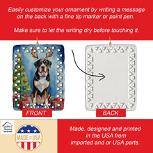 Load image into Gallery viewer, Greater Swiss Mountain Dog Christmas Reindeer Porcelain Ornament