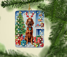Load image into Gallery viewer, Irish Setter Christmas Reindeer Porcelain Ornament