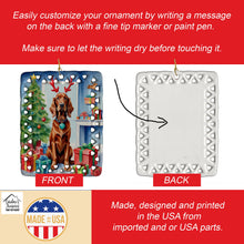 Load image into Gallery viewer, Irish Setter Christmas Reindeer Porcelain Ornament