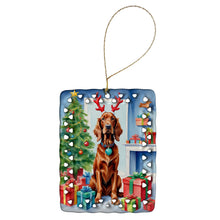 Load image into Gallery viewer, Irish Setter Christmas Reindeer Porcelain Ornament