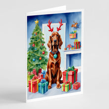 Load image into Gallery viewer, Irish Setter Christmas Reindeer Greeting Cards - Blank Note Cards – 8-Pack of Artist-Designed Cards with Envelopes