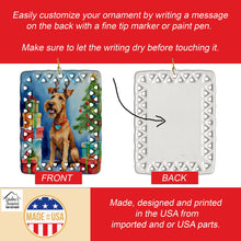 Load image into Gallery viewer, Irish Terrier Christmas Reindeer Porcelain Ornament