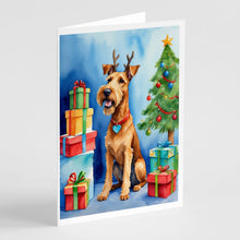 Load image into Gallery viewer, Irish Terrier Christmas Reindeer Greeting Cards - Blank Note Cards – 8-Pack of Artist-Designed Cards with Envelopes