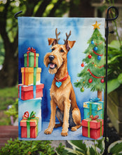 Load image into Gallery viewer, Irish Terrier Christmas Garden Flag – Dog in Reindeer Antlers with Tree &amp; Gifts
