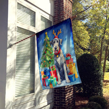 Load image into Gallery viewer, Irish Wolfhound Christmas Reindeer House Flag