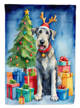 Load image into Gallery viewer, Irish Wolfhound Christmas Reindeer House Flag