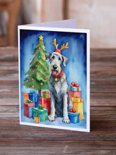 Load image into Gallery viewer, Irish Wolfhound Christmas Reindeer Greeting Cards - Blank Note Cards – 8-Pack of Artist-Designed Cards with Envelopes
