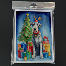 Load image into Gallery viewer, Irish Wolfhound Christmas Reindeer Greeting Cards - Blank Note Cards – 8-Pack of Artist-Designed Cards with Envelopes