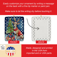 Load image into Gallery viewer, Italian Greyhound Christmas Reindeer Porcelain Ornament
