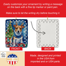 Load image into Gallery viewer, Jack Russell Terrier Christmas Reindeer Porcelain Ornament